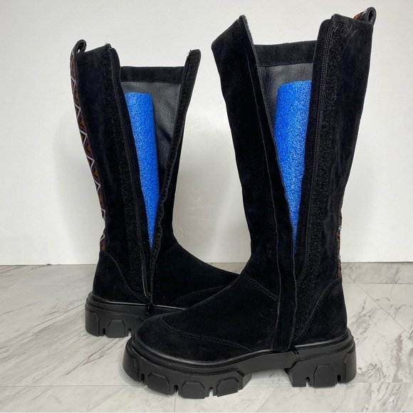 Farm Rio Lug Sole Black Tall Boot 6 - Picture 7 of 16